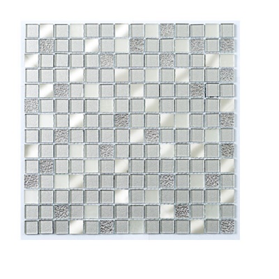 Platinum Silver Glass & Mirror Mosaic 23x23
