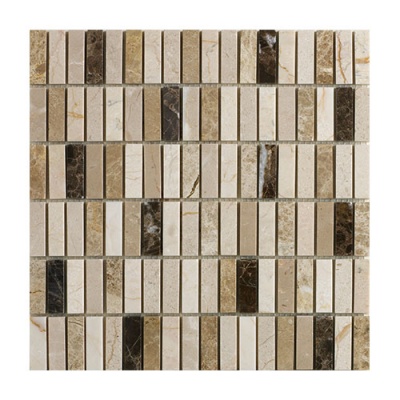 Emperador Mix Polished Marble Mosaic 15 x 50