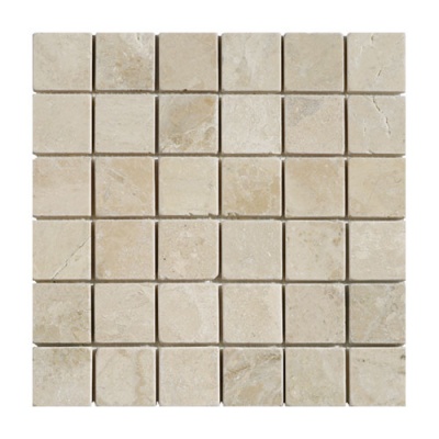 Vanilla Cream Tumbled Marble Mosaic 50 x 50