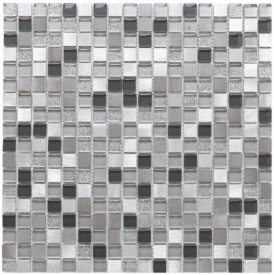 Platinum 135 Glass/Metal Mix Mosaic 15x15mm