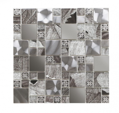 Saturn Silver Glass/Metal Mix Modular Mosaic