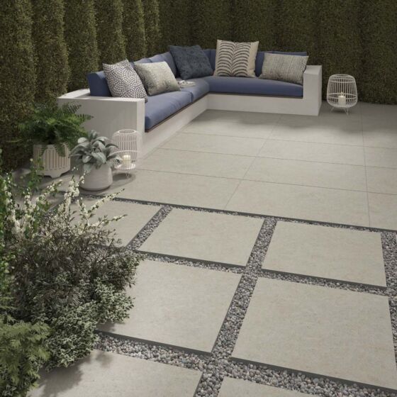 Chatsworth Ivory Glazed Porcelain 600x600x20mm Outdoor Superceramic Tile Shop