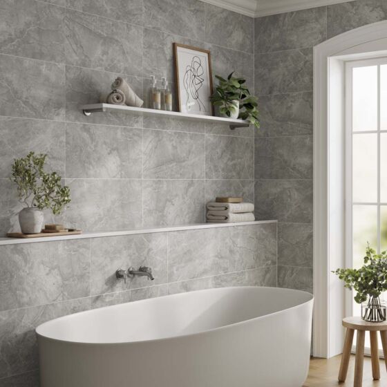 Hugo Grey Matt Ceramic Wall 300x600mm - Superceramic Tile Shop