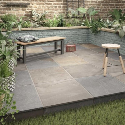 Newby Grey Multi Matt Glazed Porcelain 600x600x20mm Outdoor tile