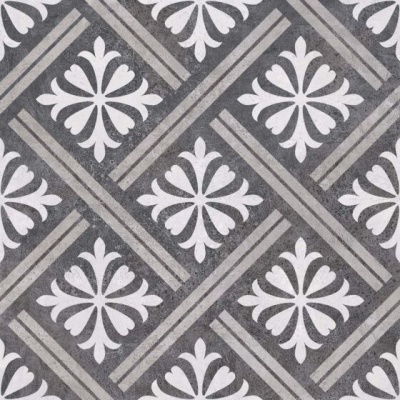 Mondrian Charcoal Patterned Vitrified Ceramic 335x335mm