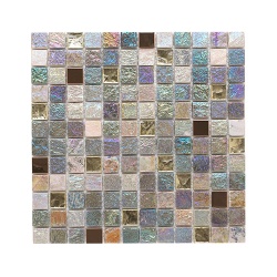 Iridescent Glass/Stone/Metal Mix Mosaic 23x23mm