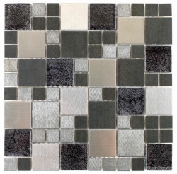 Metallic Modular Chrome Mix Mosaic  30 x 30cm