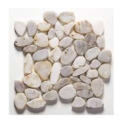 Riverston White Flat Cut Pebble Mosaic