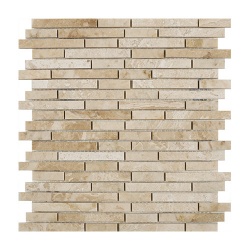 Vanilla Cream Polished Marble Mix LEngth Mosaic 305 x 305