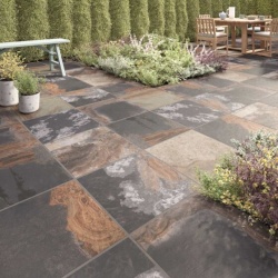 Abbey Black Multi Matt Glazed Porcelain 600x600x20mm Outdoor tiles