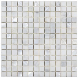 Bari White Marble & Mother of Pearl Mosaic 2 x 2cm